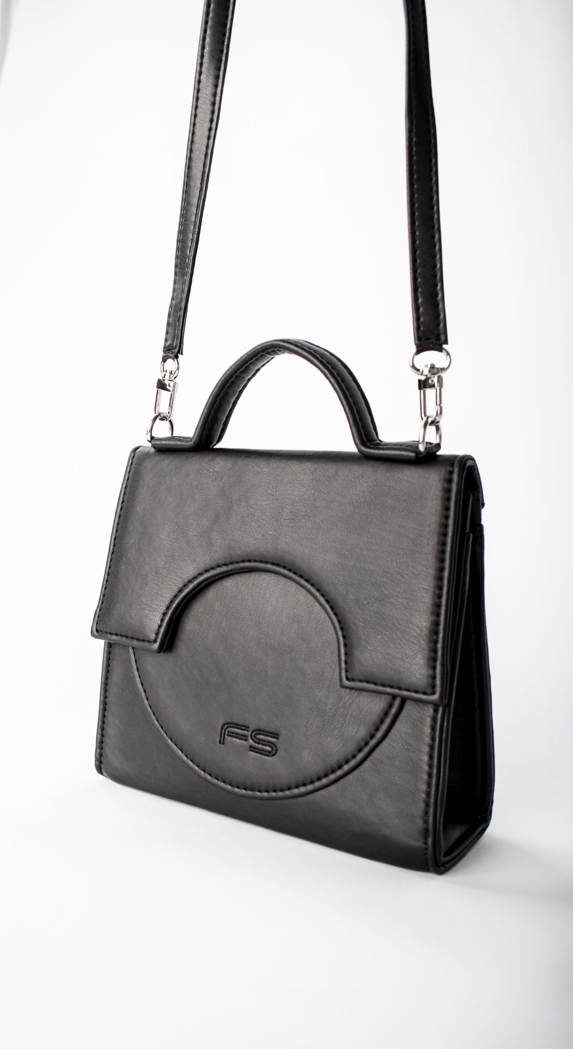 MINI ARCH - BLACK VEGAN LEATHER BAG