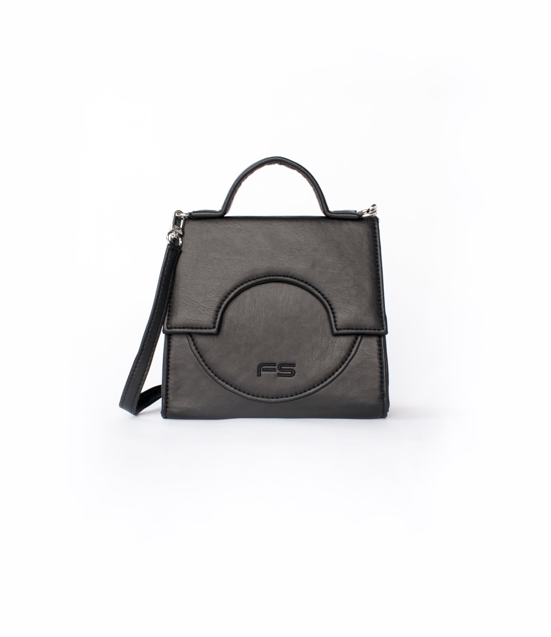 MINI ARCH - BLACK VEGAN LEATHER BAG